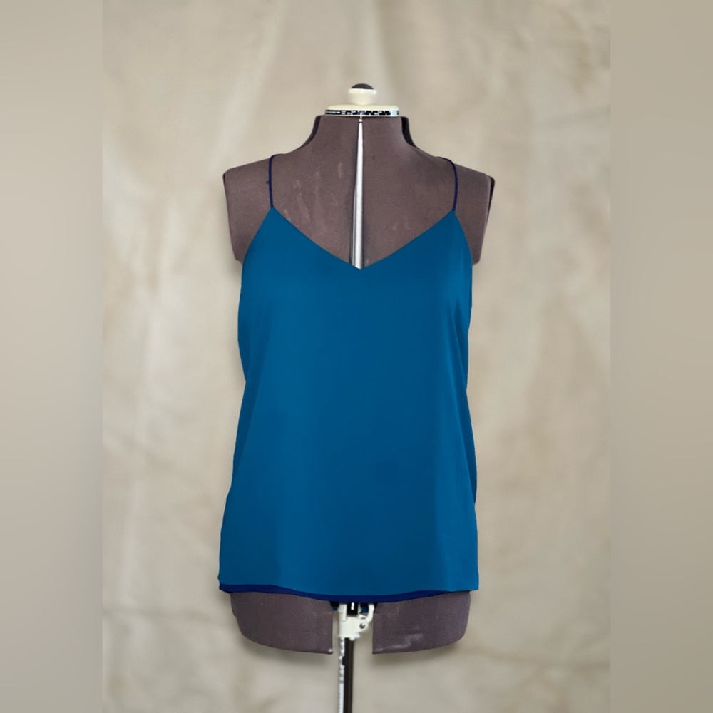 The Limited Teal and Navy Sleeveless Blouse
